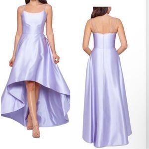Xscape NWT Womens Purple Panel Long Prom Evening Dress Gown $299